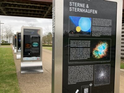 Ausstellungsstelen Beam me up Potsdam