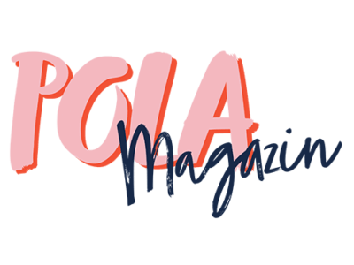 Logo des Potsdamer Pola Magazins, rosa und schwarzer Schriftzug