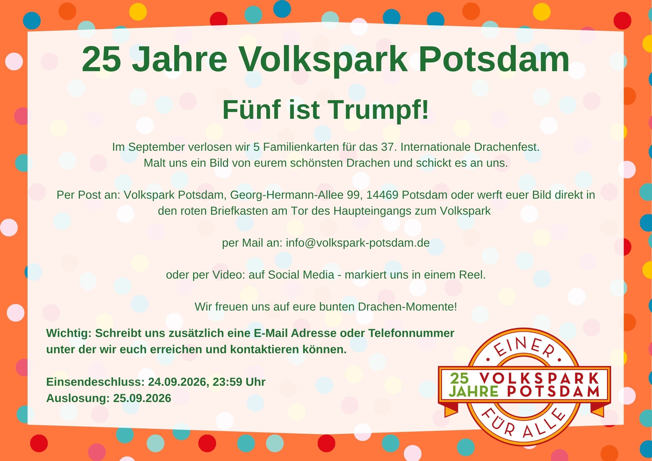 Septemberaktion - Fünf ist Trumpf!