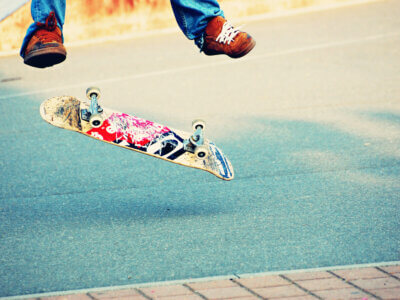 Skater auf Skateboard